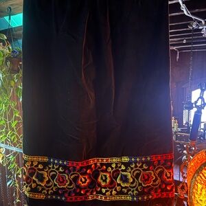 Black Skirt with Colorful Embroidery